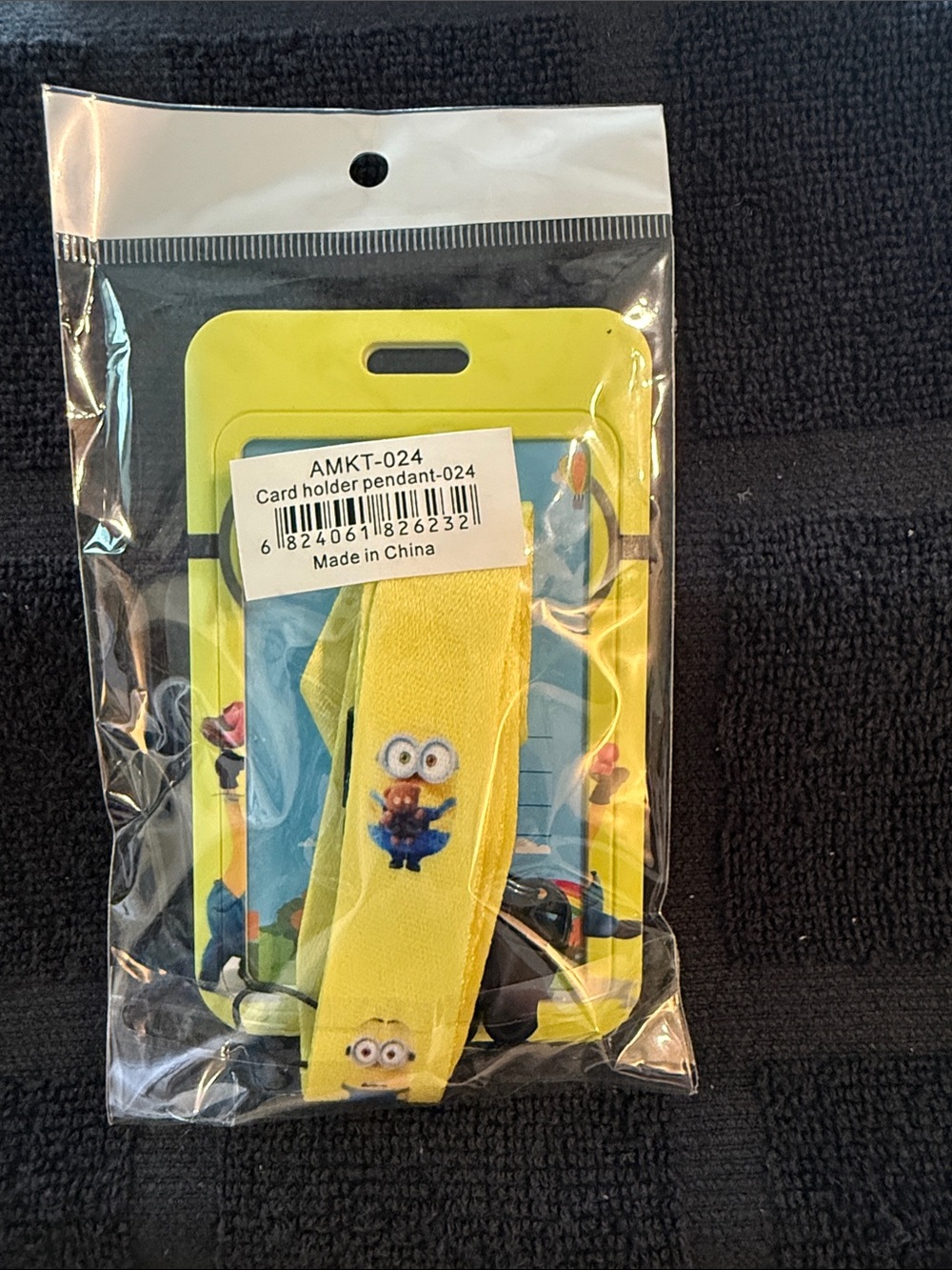 Yellow Kids Character ID Card Holder with Matching Lanyard